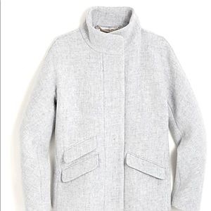 Grey (Heather Dusk) J Crew Cocoon Coat in Italian Stadium-Cloth Wool